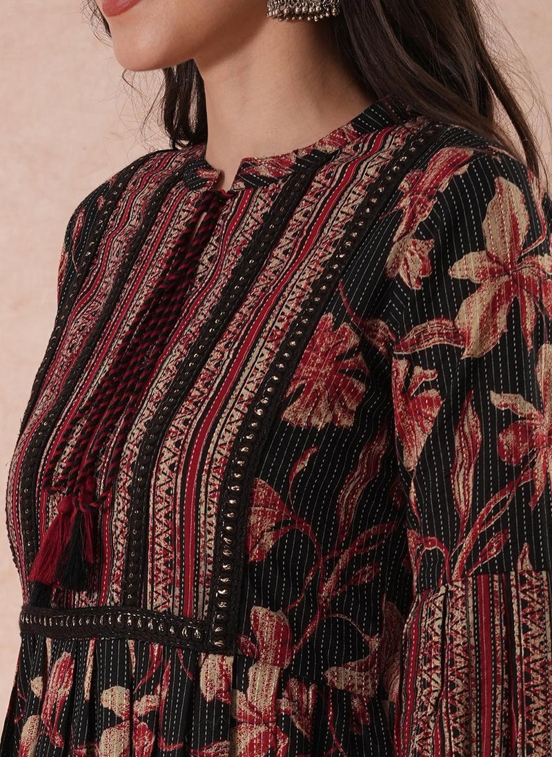 Globus Women Floral Printed A-Line Cotton Workwear Dresses - Image 5